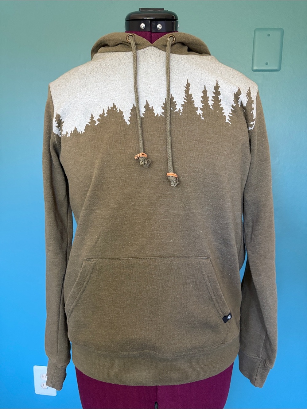 10 Tree 🌲 Unisex Organic Cotton blend Trees Print Hoodie Sweatshirt sz S